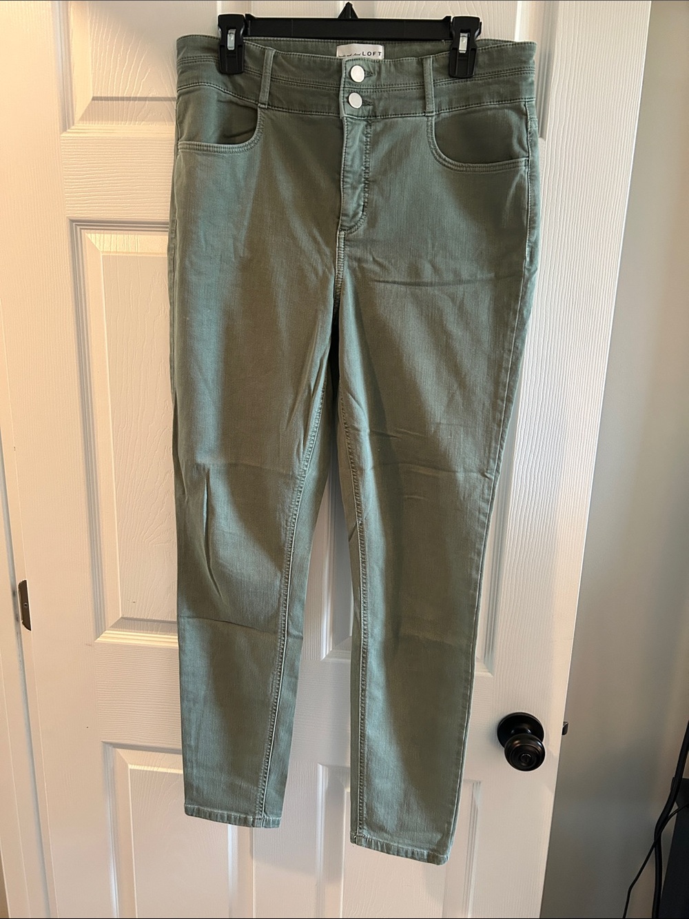 LOFT Sage Green High-Rise Skinny Jeans
